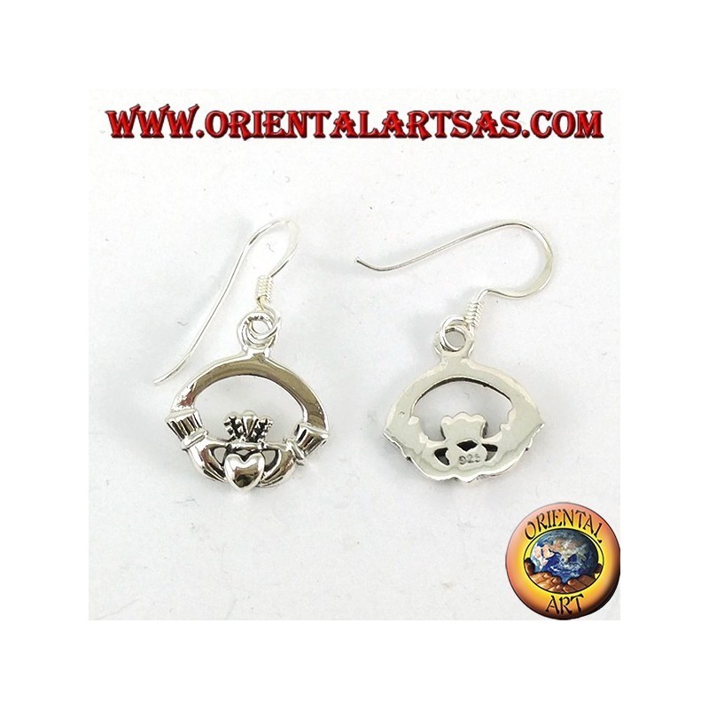 Classic Bff Celtic Lovers Friendship Circle Heart Stud Claddagh Orecchini Per Le Donne Adolescenti Ossidato .925 Sterling Silver