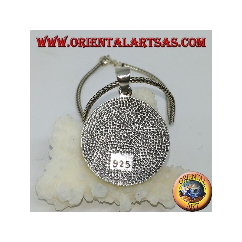 Ciondolo in argento 925 ‰ Huginn e Muninn i corvi di Odino con le rune intorno