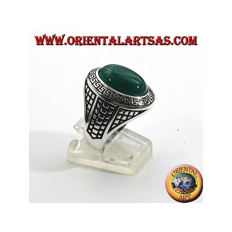 Bague En Argent 925 Avec Agate - Taille 53 - Poids 1,39g - Occasion