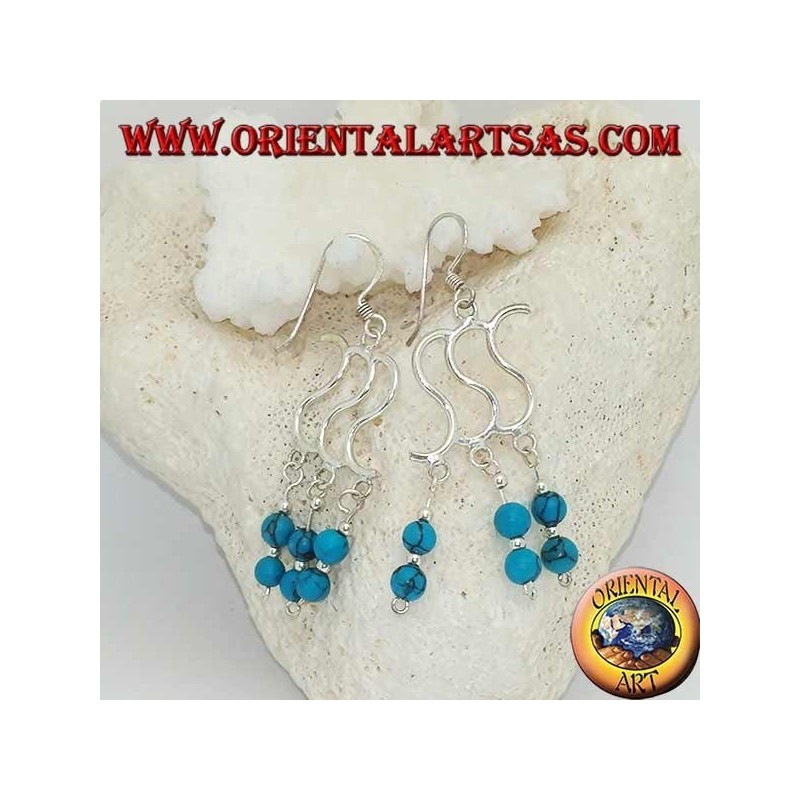 Philip Jones Orecchini Pendenti In Argento Sterling Con Tripla Perla Grigia - Gioielli Eleganti
