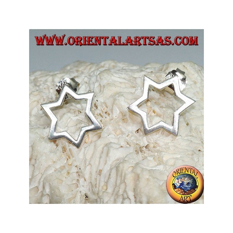 Orecchini A Lobo Tuscany Silver In Argento 925 A Forma Di Stella Di David - Gioielli Eleganti E Sostenibili Per Donna