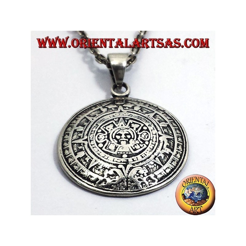 Sterling Silver SUN STONE (calendrier aztèque)