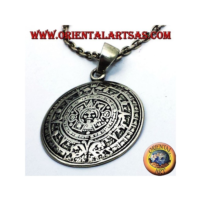 Sterling Silver SUN STONE (calendrier aztèque)