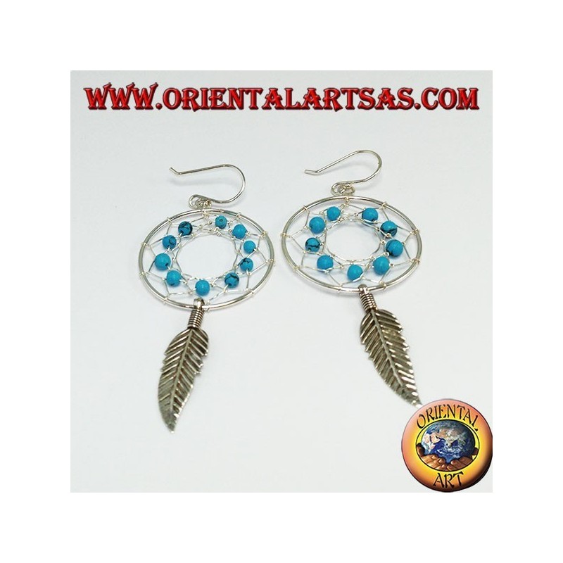 Orecchini a cerchio unisex con acchiappasogni in argento sterling